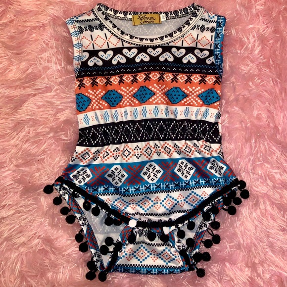Other - Beautiful boutique romper with poms